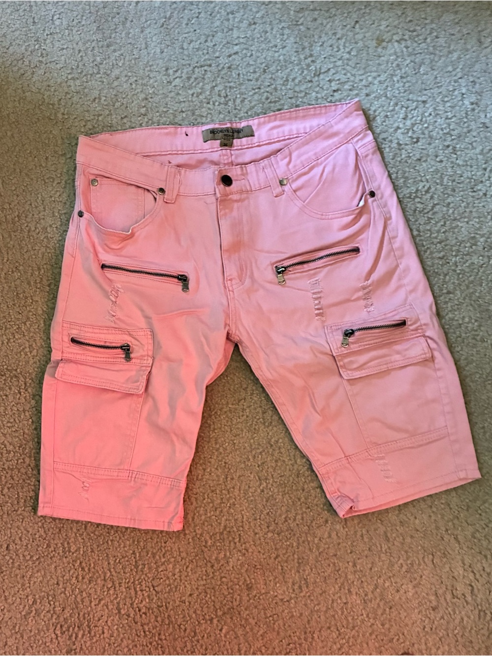 Men's Distressed Pink CargoShorts